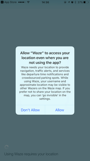 Location Permission iOS11 by Waze