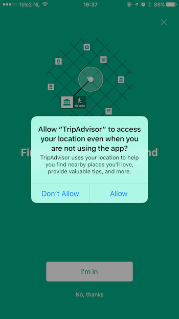 Travel App Location Permission