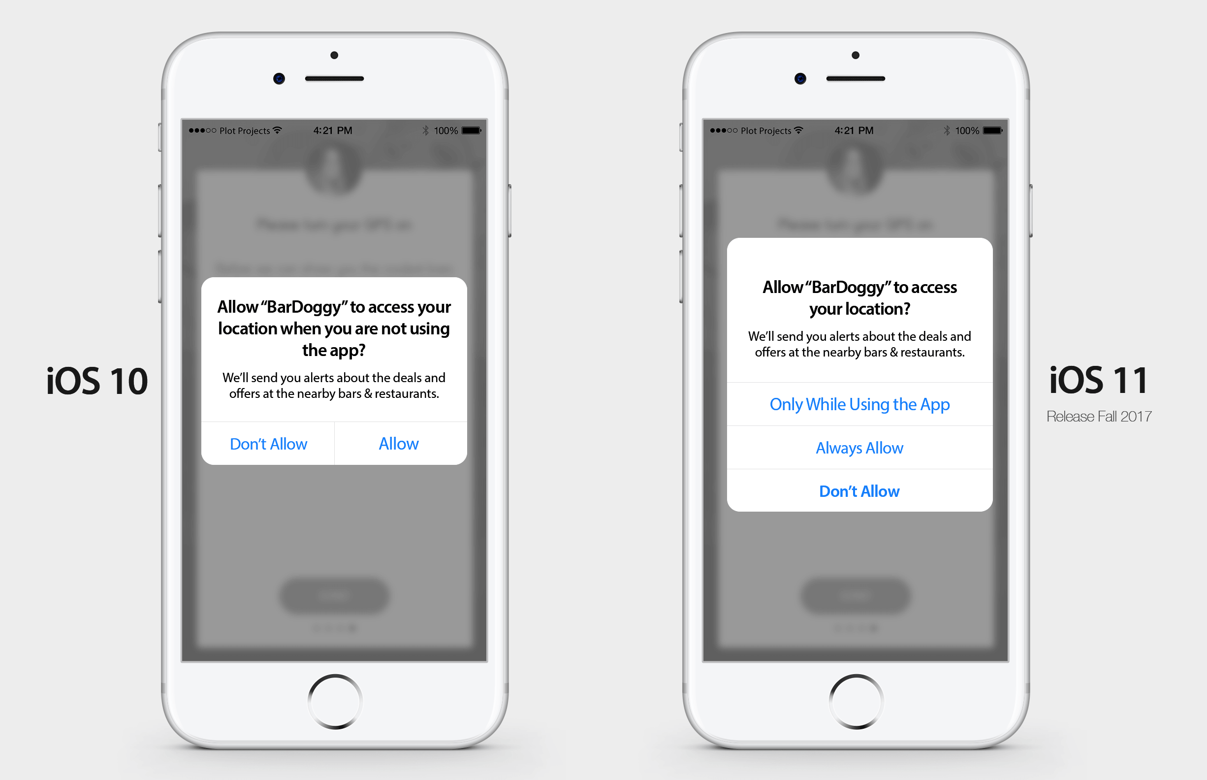 Location Permissions iOS11 VS iOS10
