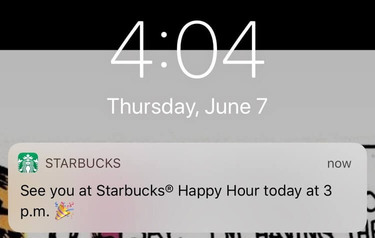 Starbucks app notifications