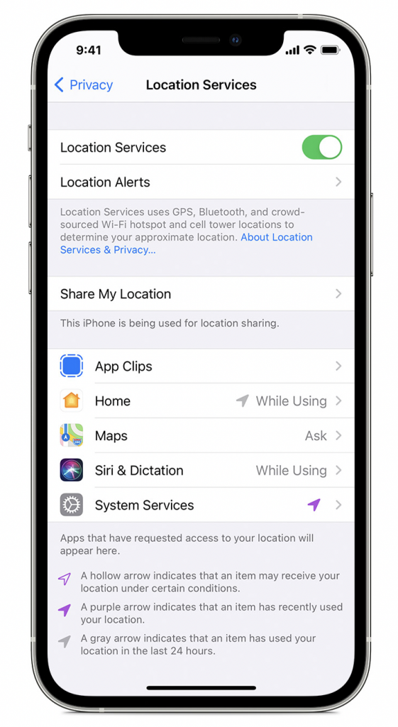 How to turn on location services on iPhone